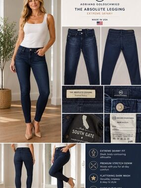 AG Adriano Goldschmied The Absolute Legging Skinny Jeans Women's 29R Dark